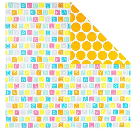 Reg / Papel / Reversible Wrapping Paper, Baby Love (Pack of 3, 120 sq. ft.)(11.15 mts2 x rollo) (Venta Individual) Hallmark