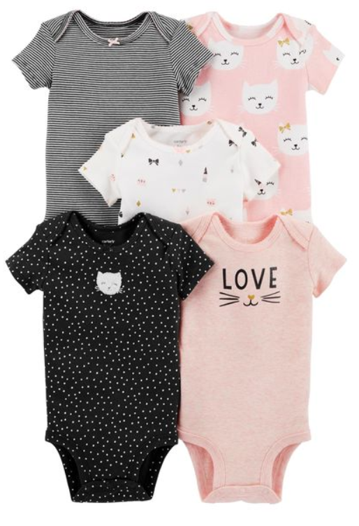 BG /  9M / Bodysuits / Pink  / 5-Pack Kitty Original Bodysuits / 126H440 / Carter's