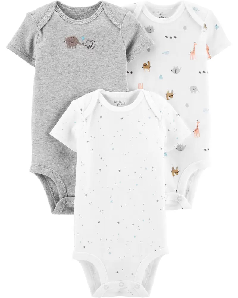BB /   3M / Bodysuits / Grey / 3-Pack Certified Organic Original Bodysuits