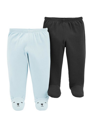 [126H625] BB /  6M / Pants / Blue/Grey  / 2-Pack Babysoft Footed Pants / 126H625 / Carter's