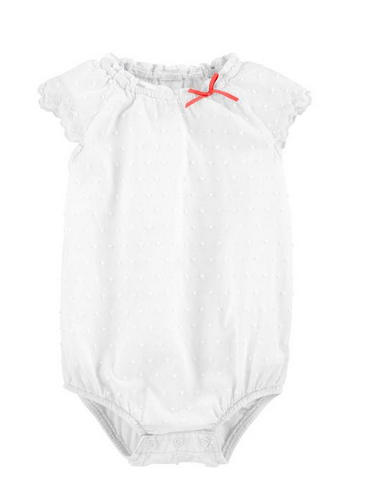 [14627610] BG / 18M / Bodysuits / White, Pink  / Clip Dot Bodysuit / 14627610 / OshKosh