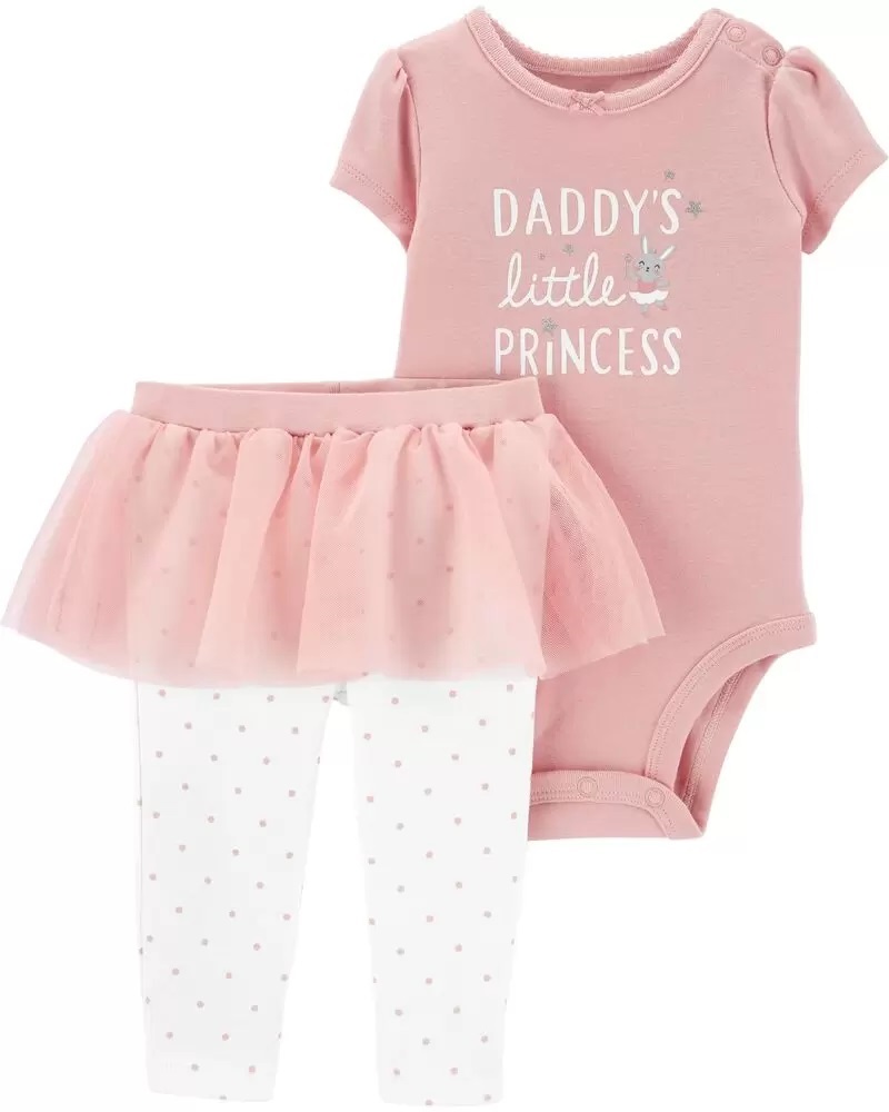 [1H946410] BG /  3M / Set / 2-Piece Princess Bodysuit & Tutu Pant Set / Pink/White / Carter's