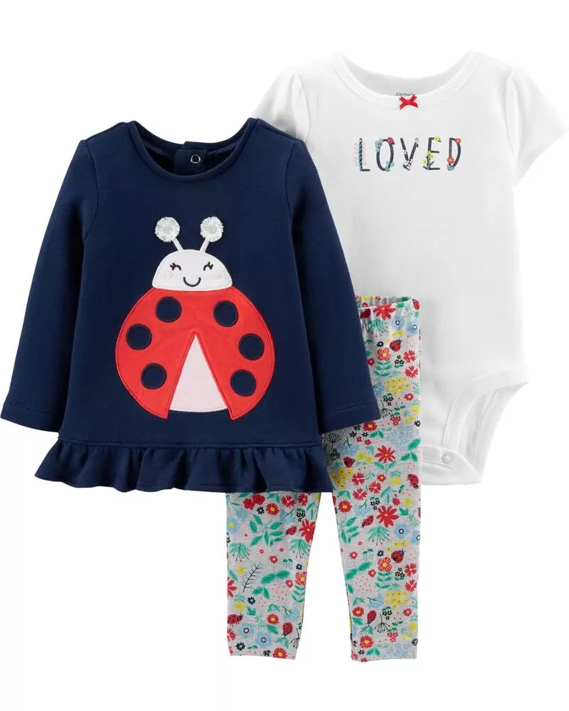 [1H405610] BG /  6M / Set / 3-Piece Ladybug Bodysuit Pant Set / Red / Carter's