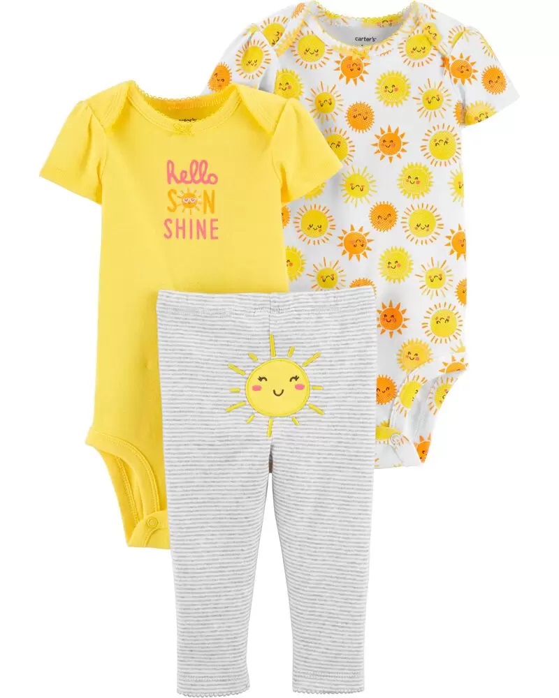 Multi 3-Piece Little Bodysuit Set