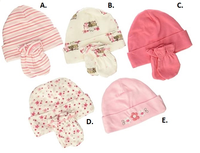 BG / Acc / Gorro+Guantes / 0-6M /  Mitten 0-3M / Lil' Flowers / Gerber (VENTA INDIVIDUAL)