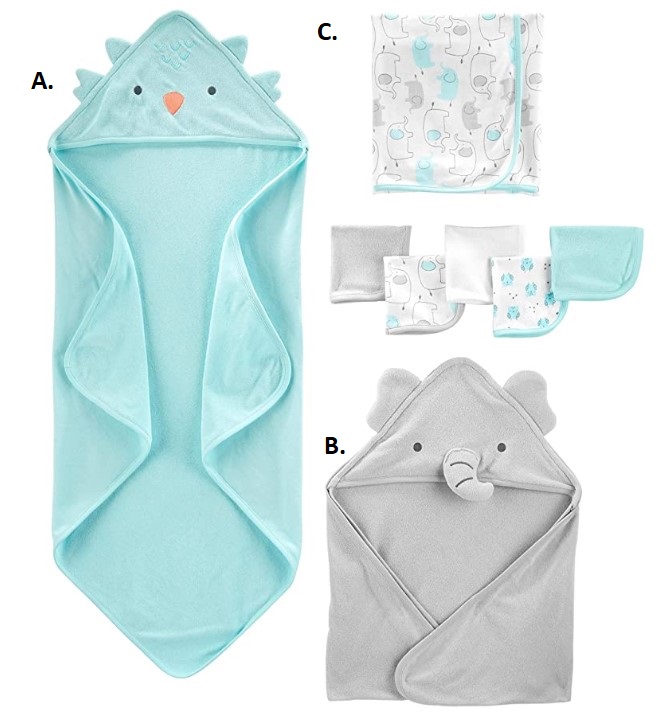 BB / Acc / Toallas / Aqua/Gris / Simple Joys by Carter's (VENTA INDIVIDUAL)