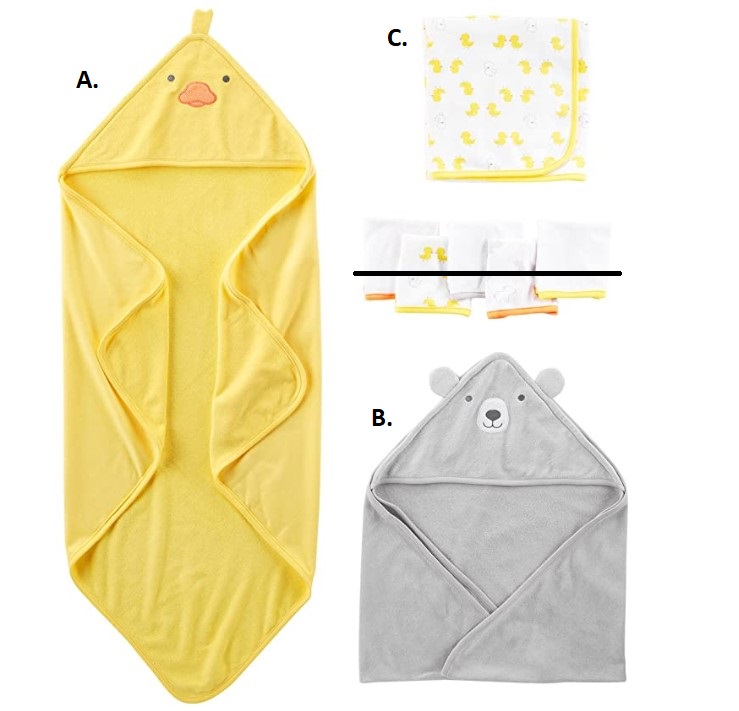 BB / Acc / Toallas / Amarillo/Gris / Simple Joys by Carter's (VENTA INDIVIDUAL)