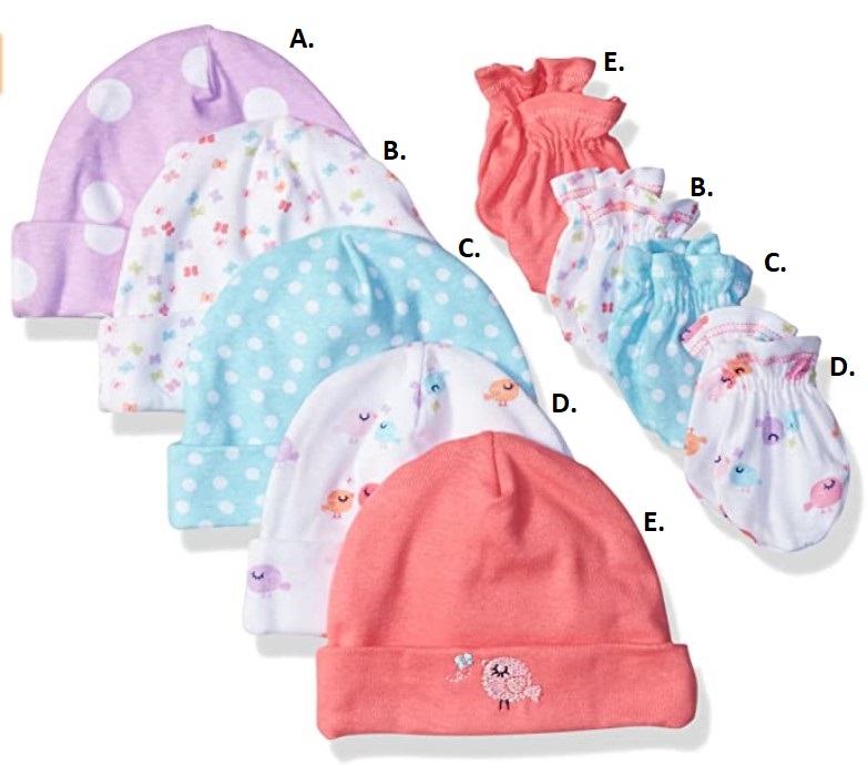 BG / Acc / Gorros (0-6M) & Guantes (0-3M) Gerber (VENTA INDIVIDUAL)