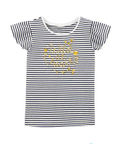 [235H461] BG / 12M / Ivory  / Striped Flutter-Sleeve Tee / 235H461 / Carter's