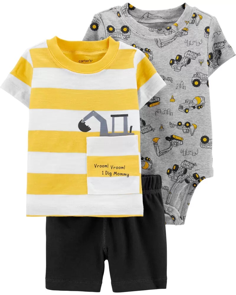 [1H350810] BB /  6M / Set / Multi / 3-Piece Construction Little Short Set / Carter's