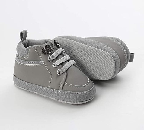 [AMA-0326] BB / Talla 1 / Zapatos / suela suave / antideslizante / gris / 11 cms