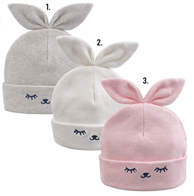 Gorros para recién nacidos con diseño de conejos 0-6 meses / Venta Individual / REF-0426