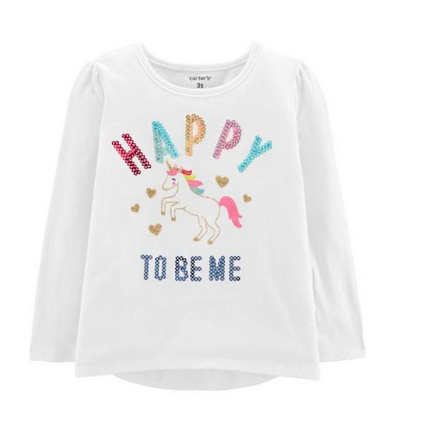 [235H728] BG / 12M / White  / Sequin Unicorn Tee / 235H728 / Carter's