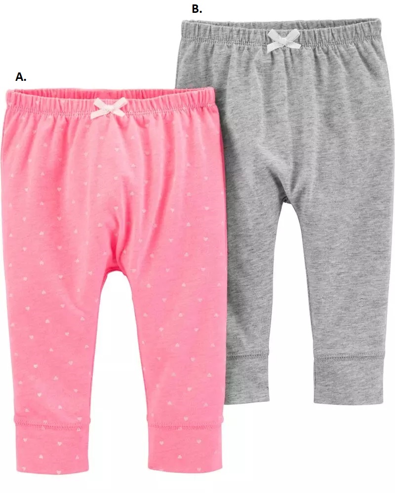 3T Carters Little Girls 2-Pack Playground Shorts Heather/Pink Multi