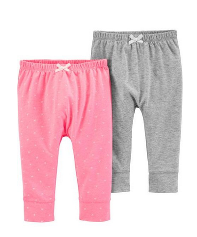 [16640111] BG /  9M / Heather/Pink  / 2-Pack Bubble Pants / 16640111 / Carter's